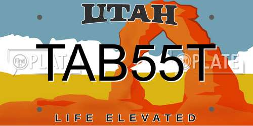 TAB55T Utah License Plate