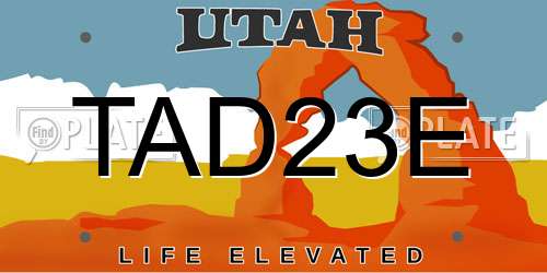 TAD23E Utah License Plate