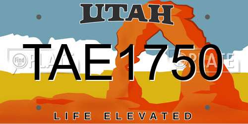 TAE1750 Utah License Plate
