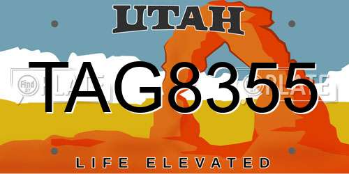TAG8355 Utah License Plate