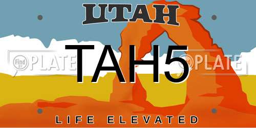 TAH5 Utah License Plate