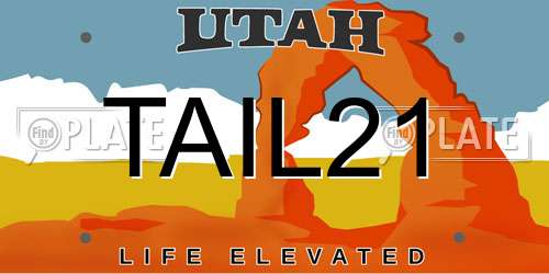 TAIL21 Utah License Plate