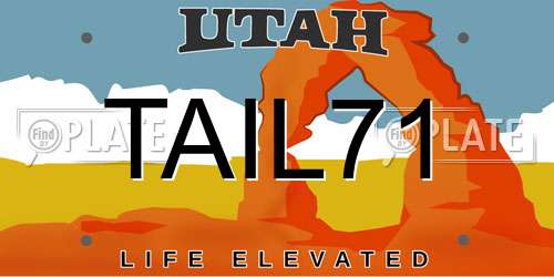 TAIL71 Utah License Plate