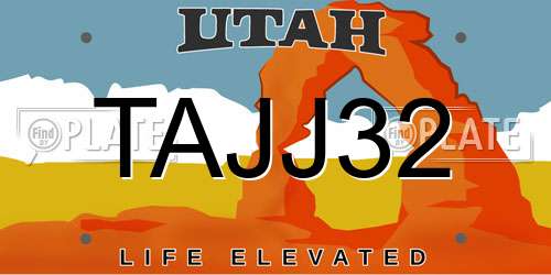 TAJJ32 Utah License Plate