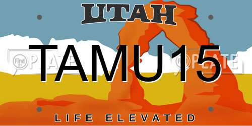 TAMU15 Utah License Plate