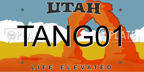 TANG01 Utah License Plate
