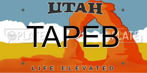 TAPEB Utah License Plate