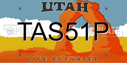 TAS51P Utah License Plate