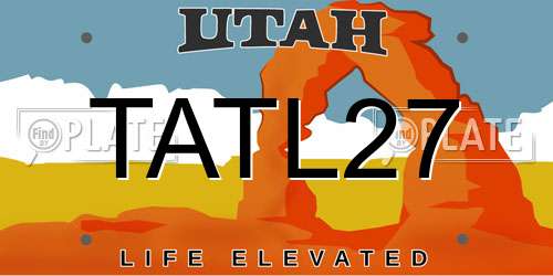 TATL27 Utah License Plate