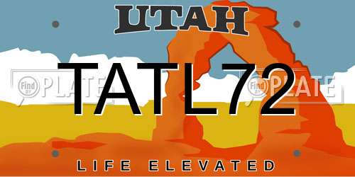 TATL72 Utah License Plate