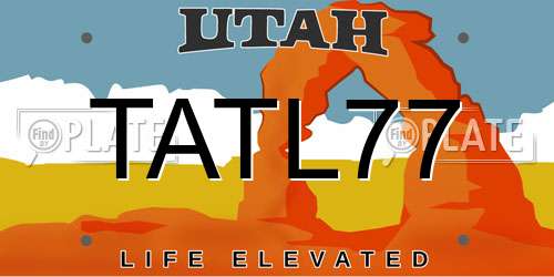 TATL77 Utah License Plate