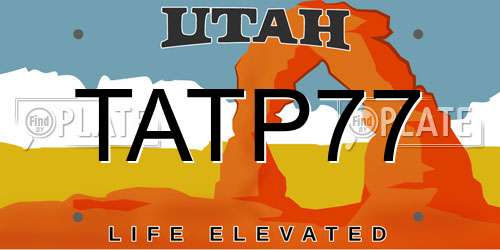 TATP77 Utah License Plate