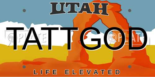 TATTGOD Utah License Plate