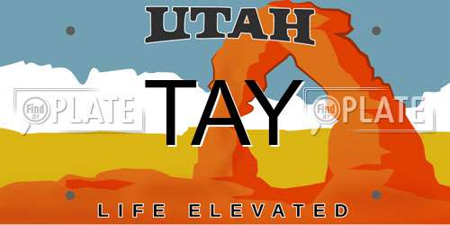 TAY Utah License Plate
