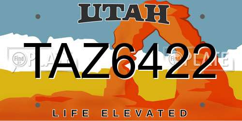 TAZ6422 Utah License Plate