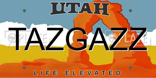 TAZGAZZ Utah License Plate