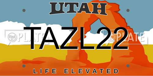 TAZL22 Utah License Plate