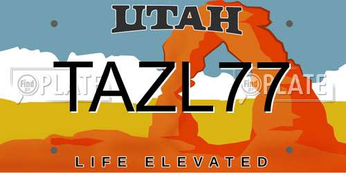 TAZL77 Utah License Plate