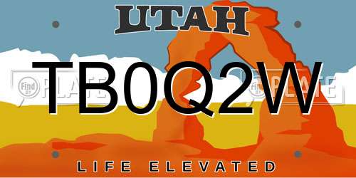 TB0Q2W Utah License Plate