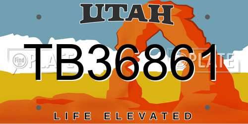 TB36861 Utah License Plate