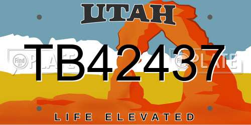 TB42437 Utah License Plate