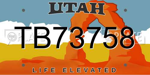 TB73758 Utah License Plate