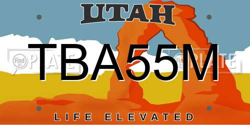 TBA55M Utah License Plate