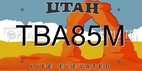 TBA85M Utah License Plate