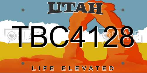 TBC4128 Utah License Plate