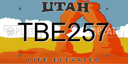 TBE257 Utah License Plate