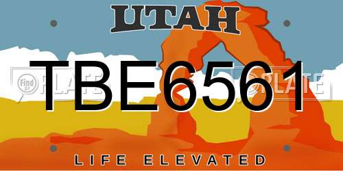 TBE6561 Utah License Plate