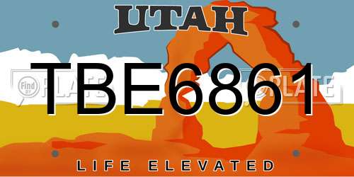 TBE6861 Utah License Plate