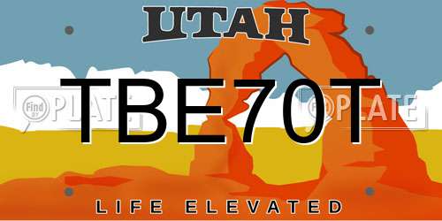 TBE70T Utah License Plate
