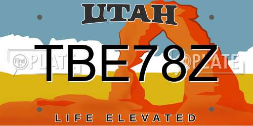 TBE78Z Utah License Plate
