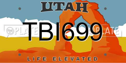 TBI699 Utah License Plate