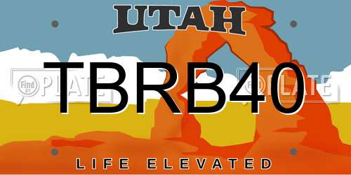 TBRB40 Utah License Plate