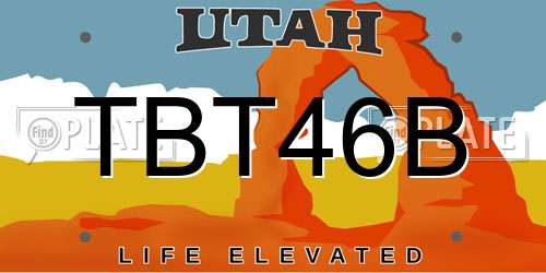 TBT46B Utah License Plate