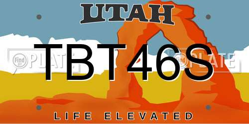 TBT46S Utah License Plate