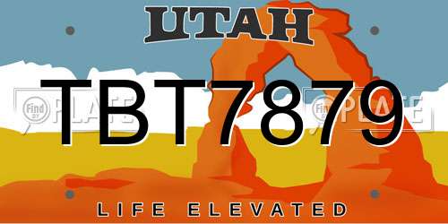 TBT7879 Utah License Plate