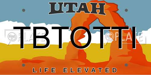 TBTOTTI Utah License Plate