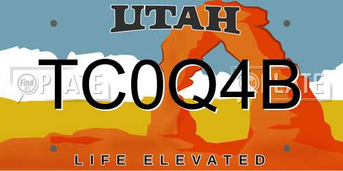 TC0Q4B Utah License Plate