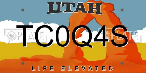 TC0Q4S Utah License Plate