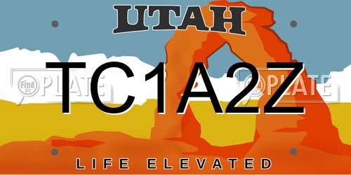 TC1A2Z Utah License Plate
