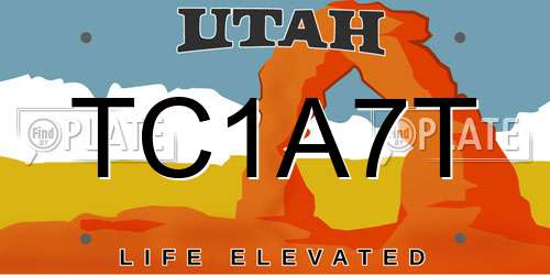 TC1A7T Utah License Plate