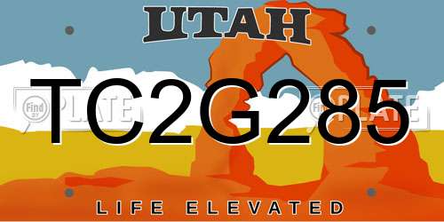 TC2G285 Utah License Plate