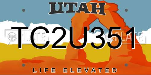 TC2U351 Utah License Plate