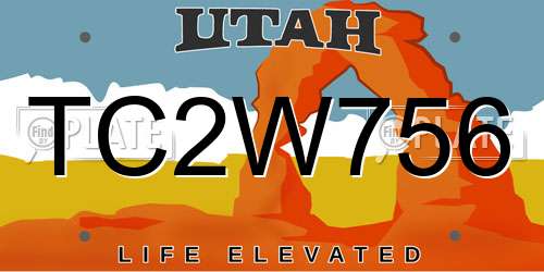 TC2W756 Utah License Plate
