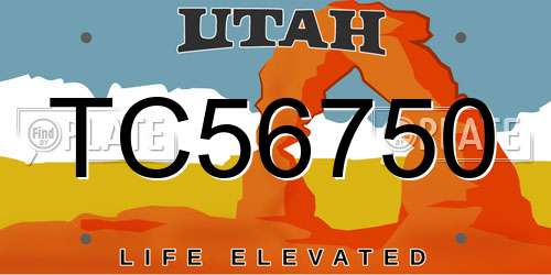 TC56750 Utah License Plate
