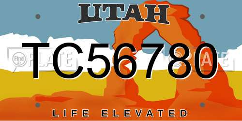 TC56780 Utah License Plate