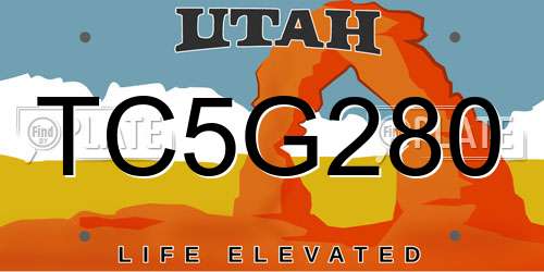 TC5G280 Utah License Plate